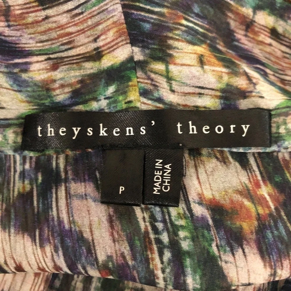 Theyskens' Theory Sheer Printed Silk Button Down - Picture 3 of 7